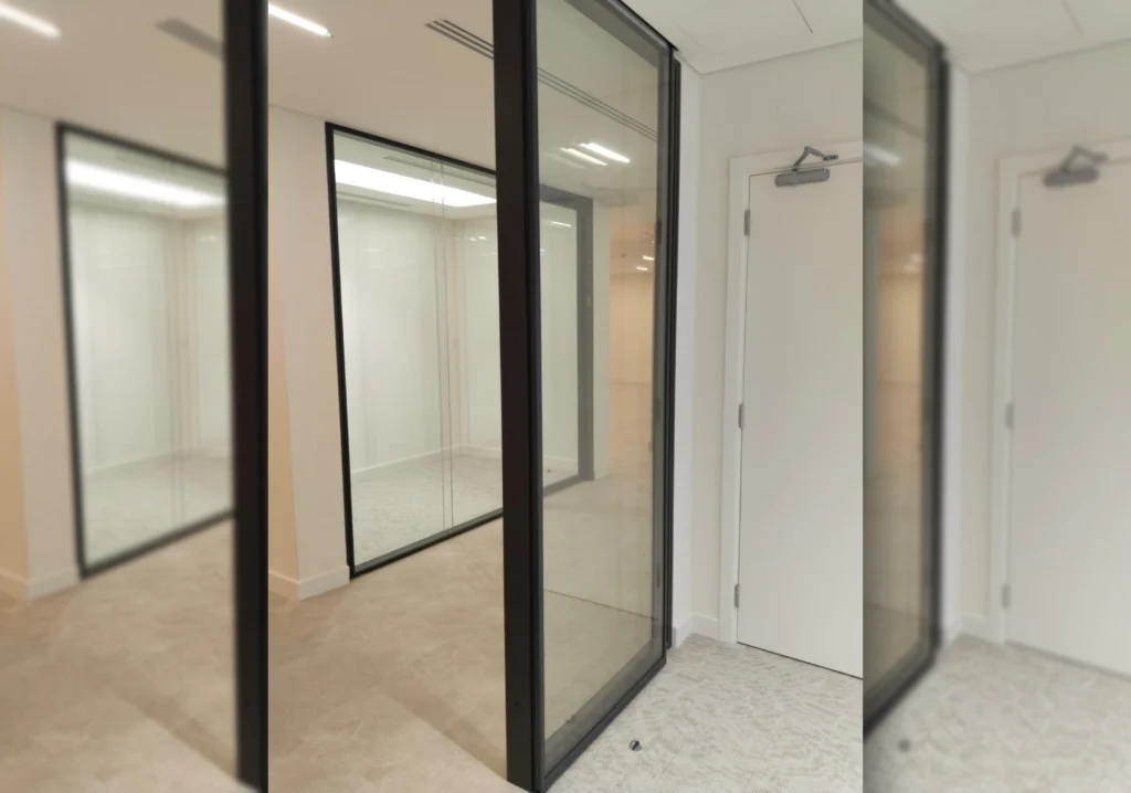 sliding doors installation at nishan tower qatar